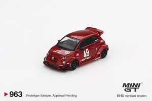 (In Stock) Mini GT #963 LB-WORKS x Abas Works ABARTH 595 Red LHD Model Car - Picture 1 of 3