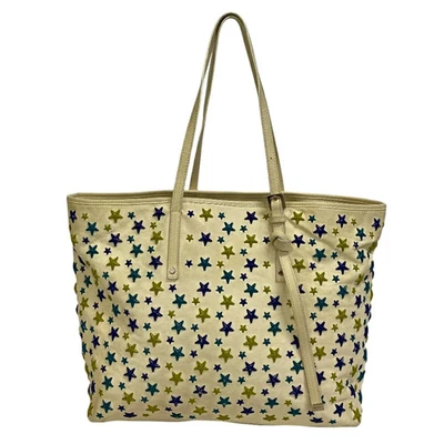 Jimmy Choo Star Studs Tote Bag White Shoulder Bag - Image 1 of 4