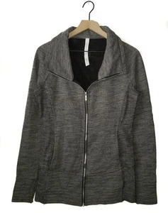 Lululemon Radiant II Jacke Heather Core dunkelgrau durchgehender Reißverschluss Baumwollfleece NEU 8 - Bild 1 von 11
