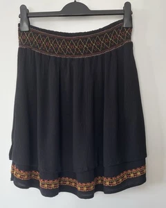 Size 10 ( 28” Waist ) Ladies Black Elasticated Waist Skirt - Picture 1 of 4