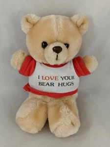 Russ Tan Bear Plush I Love Your Bear Hugs Shirt 8 Inch Stuffed Animal Toy - Picture 1 of 6