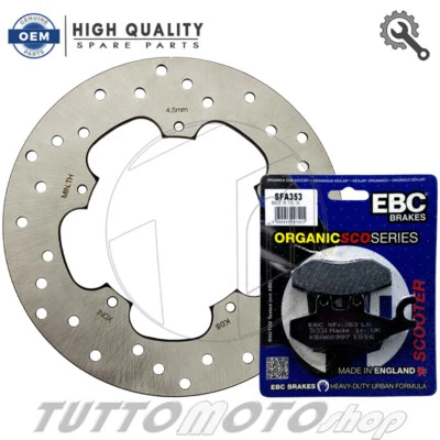 KIT DISCO FRENO POSTERIORE + PASTIGLIE EBC PIAGGIO BEVERLY 400 2006 - 2007 - Immagine 1 di 4