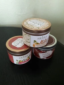 3 Scented Aroma Naturals Soy Candles Travel Tins Varied Scents - Picture 1 of 1