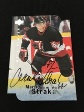 MARTIN STRAKA AUTOGRAPH DIE CUT UPPER DECK HOCKEY CARD