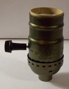 3-WAY TURN KNOB LAMP SOCKET ANTIQUE BRASS FINISH LAMP PART NEW 48346AJB - Picture 1 of 3
