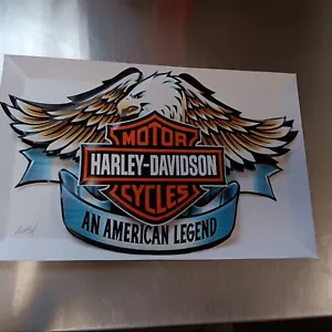 Harley-Davidson logo art in 3-D 11x17 an American legend motorcycles cycles - Picture 1 of 5