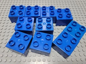 LEGO Duplo Lot of 10 Blue 2x2 Building Brick Pieces - Picture 1 of 1