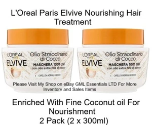L'Oréal Paris Nourishing Mask Fine Coconut Oil for Normal/Dry Hair (2 pack) - Picture 1 of 9