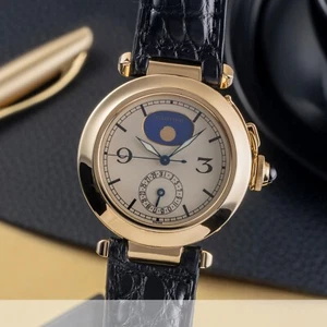 Cartier Pasha De Cartier Mondphase 18K (0,750) Gold Herrenuhr Ref. 30001 - Bild 1 von 12