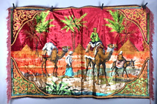 Antique Wall Tapestry Rug Egyptian Revival Art Deco 75"x48" Pyramid Hand Woven