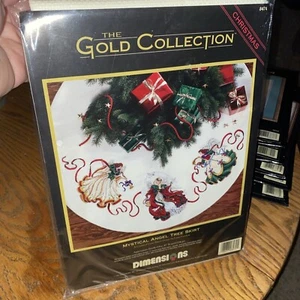 NOS Dimensions Gold MYSTICAL ANGEL TREE SKIRT Counted Cross Stitch Kit 8474 1995 - Bild 1 von 3