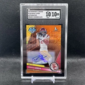 Bowman University 2023 cromo Makai limón naranja brillo/25 1ª U SGC 10 AUTO - Imagen 1 de 5
