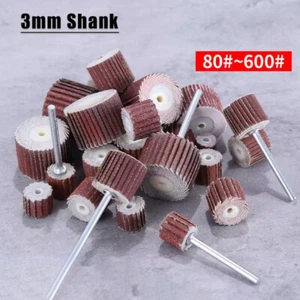 Sanding Abrasive Sandpaper Flap Wheel Drill Rotary Tool 80-600 Grit 3mm Shank - Picture 1 of 6