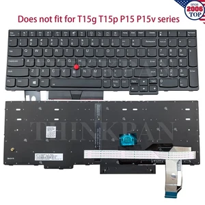 New US Backlit Keyboard for Lenovo ThinkPad T15 Gen1 Gen2 P15s Gen1 Gen2 Pointer - Picture 1 of 10