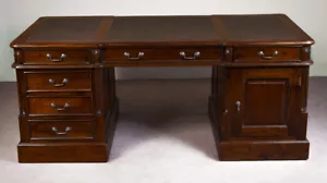 Schreibtisch englischer viktorianischer Partner-Schreibtisch 150 cm 80174 - Bild 1 von 4
