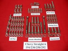 Chevy Engine Bolts Kit Stainless Steel Straight 6 Cylinder 235 261 Hex Set