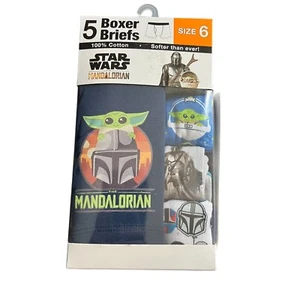 5-Pack STAR WARS MANDALORIAN Boy’s Size 6 Boxer Briefs Cotton Underwear NEW - Picture 1 of 2