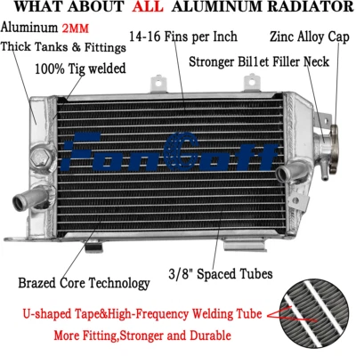 Upgrade 2 Rows Aluminum Radiator For 2008-2012 2010 Kawasaki Klr650 Klr 650 - image 1 of 4