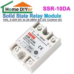 Halbleiterrelaismodul SSR-10DA 10A, 3-32 V DC bis 24-380 V AC DC-Steuerung AC - Picture 1 of 8