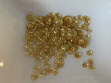 250 filigrane Perlkappen Perlenkappen 6 mm gold Spacer Schmuck basteln N600