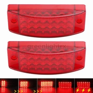 2PC Red 5" LED Side Marker Light DRL Tail Turn Signal Light Trailer Truck Bus RV - Foto 1 di 10
