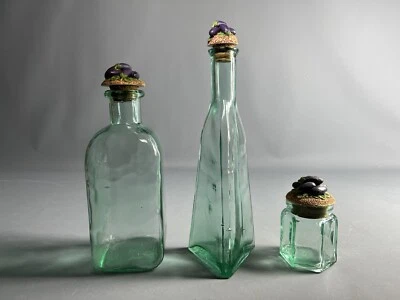 Set of 3 - Vintage Horchow Canister Jar w/ Eggplant LIDS - 12”, 10”, 4” - Image 1 of 4