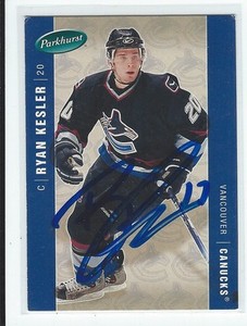 Ryan Kesler Signed 2005/06 Parkhurst Card #479