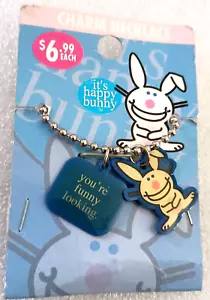 Vintage Happy Bunny ""You're Funny Looking"" Halskette 2006 Neu aus altem Lagerbestand Neu Moc - Bild 1 von 3