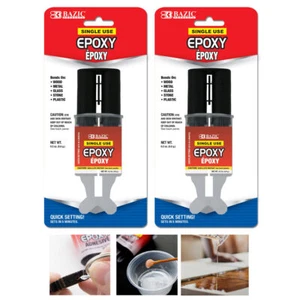 2 Pk Epoxy Quick Glue Sets In 5 Minutes Wood Metal Glass Stone Plastic - Picture 1 of 1