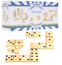 XXL Holz Domino Spiel 28 Steine 15x8cm Dominospiel große Holzsteine Holzspiel