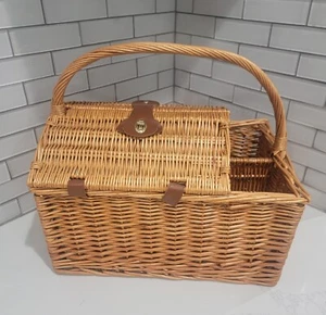 Picnic at Ascot Vineyard Fully-Lined Willow Picnic Basket w/ Service for 2 - Picture 1 of 16