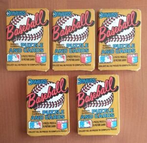 1987 Donruss Baseball 5 Factory Sealed Wax Packs McGwire & Bo Jackson RC