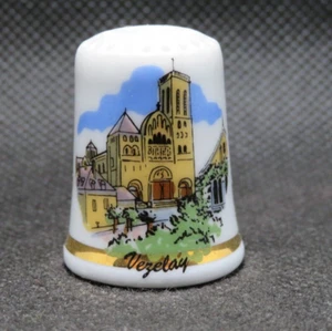 BONE CHINA THIMBLE - VEZELAY - FRANCE - Picture 1 of 1