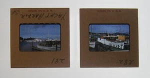 1950S SAN FRANCISCO YACHT HARBOR WOOD YACHT 2RED BOARDER KODACHROME 35MM SLIDES - Picture 1 of 3