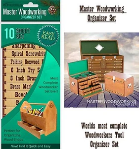 Etiquetas organizadoras para cajones y gabinetes de herramientas de madera - Juego de 10 piezas Master Woodworker - Imagen 1 de 12