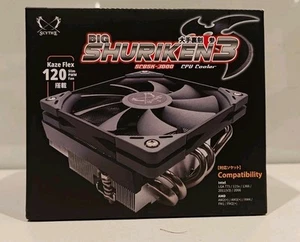Scythe Big Shuriken 3 Rev.B CPU Cooler SCBSK-3000 120mm Kaze Flex Slim Fan New - Photo 1/6