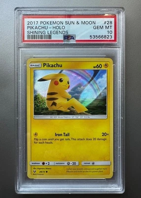 2017 Pokemon Sun & Moon Pikachu Shining Legends HOLO PSA 10 GEM MINT  - Image 1 of 2