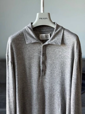 Maison Martin Margiela Polo с длинным рукавом мужской размер большой серый шерсть из Италии - Изображение 1 из 4