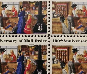 U.S. Stamp Plate Block #1468 8c Error Man with 2 Hats, Cat with 2 Tails - Picture 1 of 9