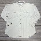 The North Face Mens 2XL Button Up Long Sleeve Shirt Beige Vented Fishing