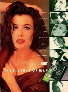 1991 Brut By Faberge' Kelly LeBrock Vintage Print Ad Ephemera Full Page Color - Bild 1 von 1