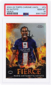 2022 Topps Chrome UEFA Women's Champions League Marie-Antoinette Katoto PSA 10 - Picture 1 of 2