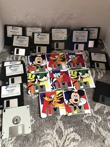 Vintage Disney Mickey Mouse- 3.5" Diskettes Mickey Unlimited Floppy Disc 8 + - Picture 1 of 12
