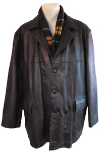 VINTAGE EXCELLED MENS ALLSEASON BROWN SOFT LEATHER JACKET FAUX FUR LINED COAT~44 - Picture 1 of 8