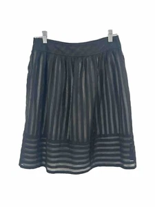 Cynthia Steffe Black Stripe Sheer Pencil Skirt Sz 6 Cotton Blend - Picture 1 of 5