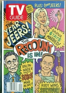 TV GUIDE-2001-THE YEAR IN JEERS +SCOTT PELLEY + JOHN ROBERTS + TEMPTATION ISLAND - Picture 1 of 1