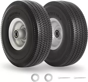 CMT 4.10/3.50-4" Pneumatico e Ruota Flat Free, 10" Pneumatico Solido con Alesaggio Assale 5/8" Ho - Foto 1 di 7