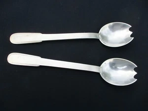 FRENCH ART DECO CHRISTOFLE LAOS PAIR OF SERVING CUTLERY SILVER PLATED LUC LANEL - Picture 1 of 12