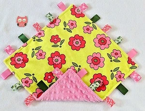 Doppio Minky! Fiore Minky e Rosa Minky Tag Taggie Coperta di Sicurezza Bambino - Foto 1 di 1