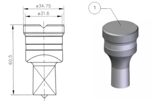 Punzone per Punzonatrice Ficep 801 TONDO Standard - Imagen 1 de 1